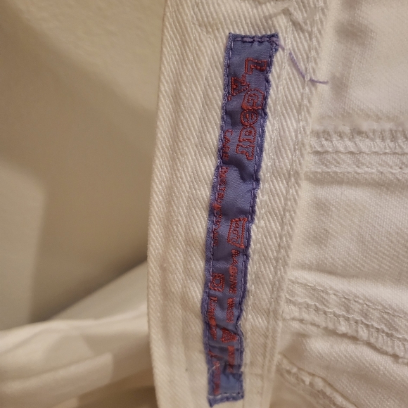 Vintage LA Gear CROP Denim Jacket White with Shoulder Pads BNWOT M - Picture 5 of 9